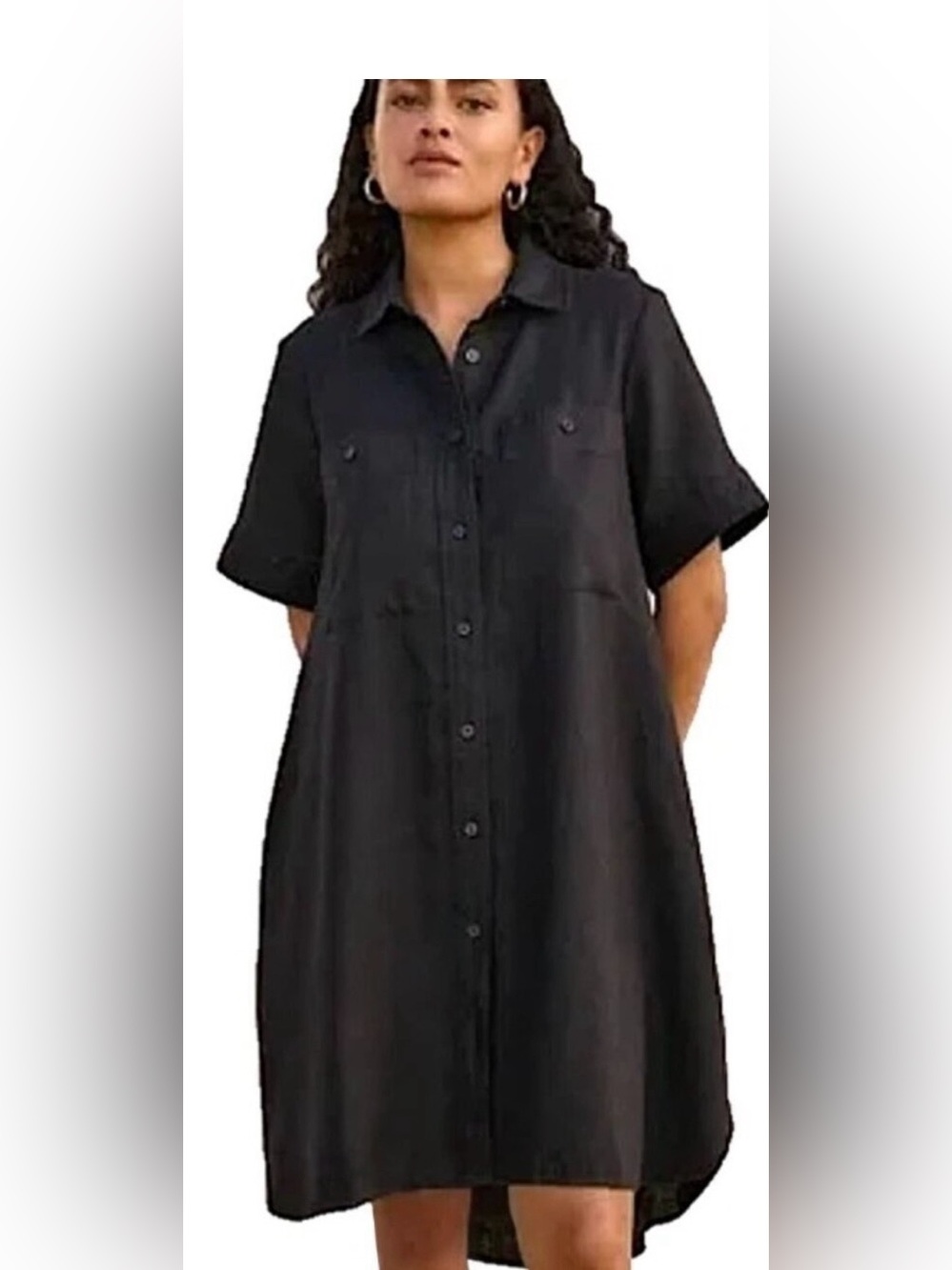 Everlane Daytripper Linen Dress Oversized Shirttail Hem size S